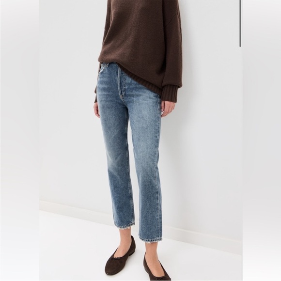 AGOLDE Riley High Rise Jeans Sz 30 Elevated Basic Rigid Denim Quiet Luxury - Picture 1 of 16